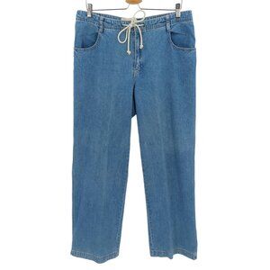 GAP Jeans Womens 12 Wide Leg Drawstring Denim Jean Pants All Cotton Y2K 2001 VTG